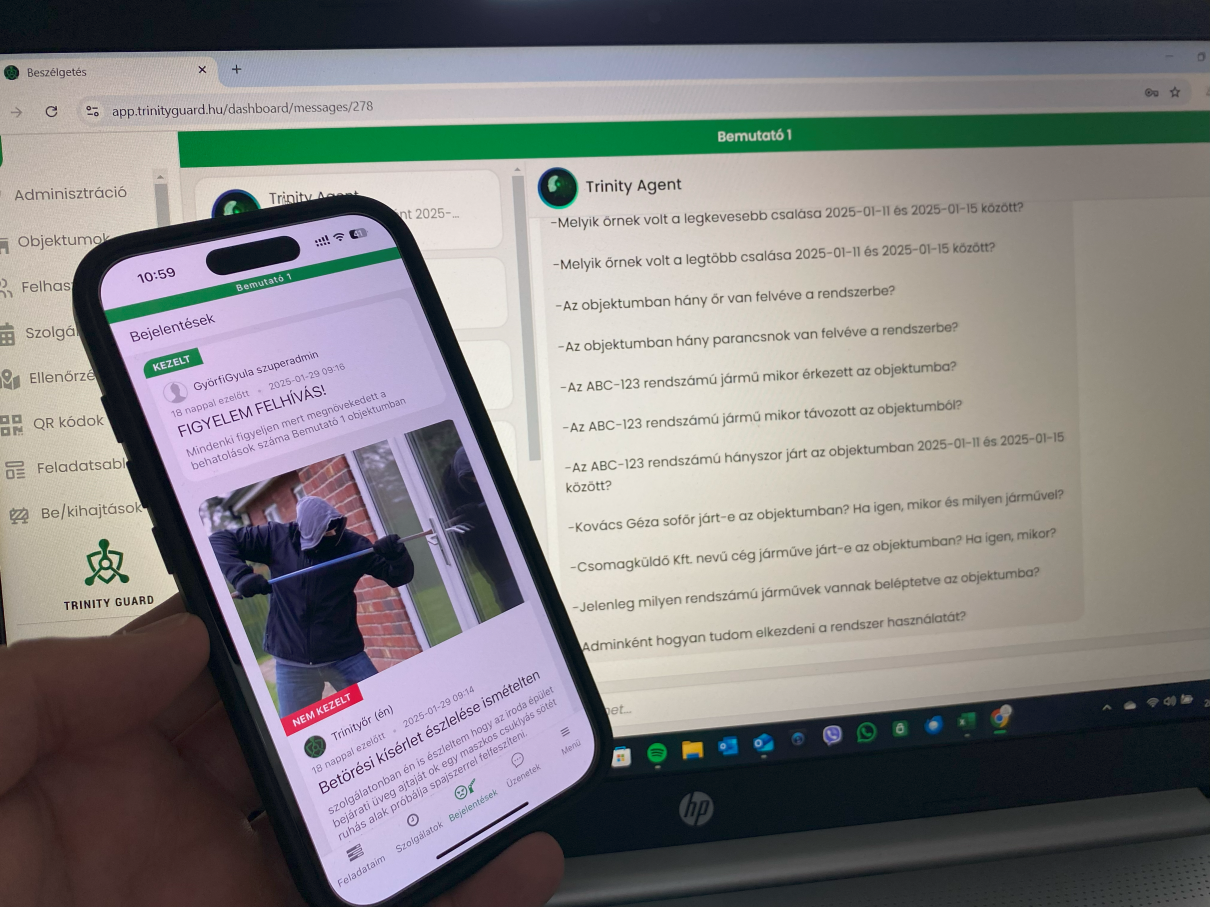 Trinity Guard digitális őrjárat ellenőrző rendszer