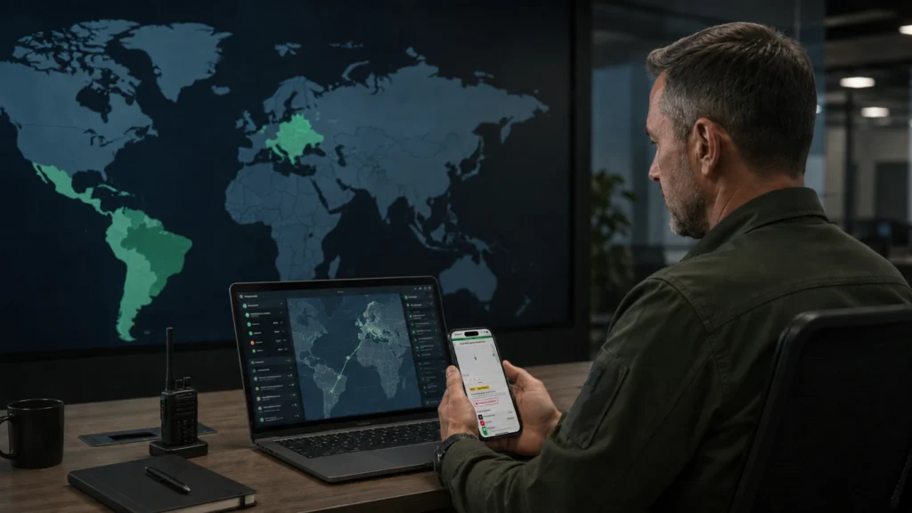 Trinity Guard őrjárat ellenőrzés Latin-Amerika és Kelet-Európa térségeiben GPS alapú mobilalkalmazással és központi felügyeleti rendszerrel